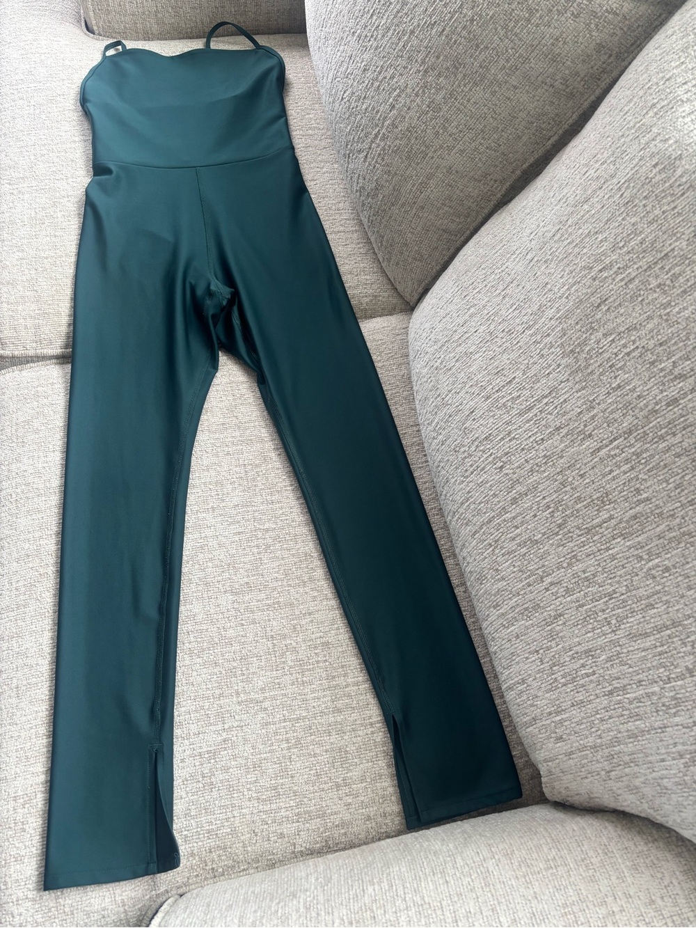 ALO Yoga Airlift Disco Daze Midnight Green Strappy  Onesie